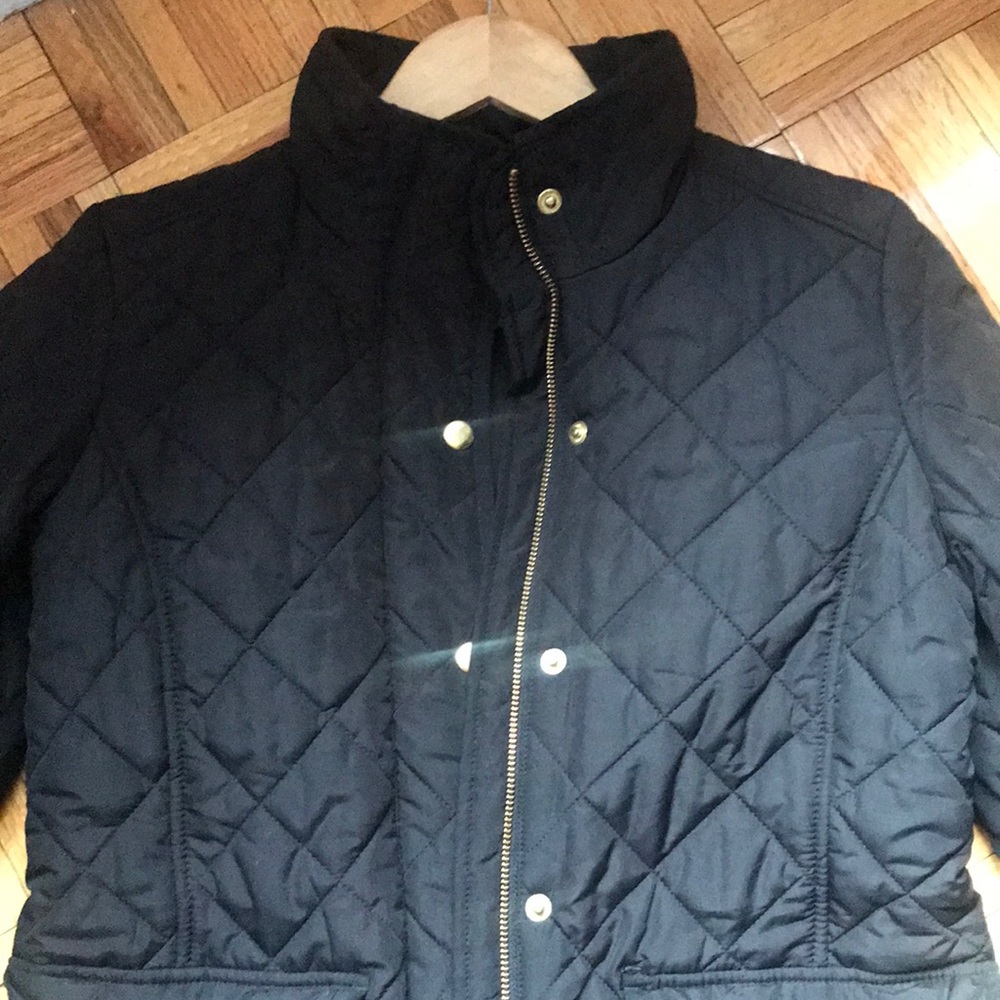 J. Crew Black Quilted Down Jacket XS